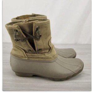 Sperry Womans Saltwater Duck Winter Boots Sz 8 Thinsulate Insulation Wool Gray